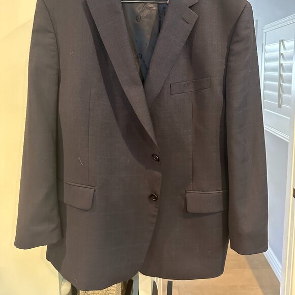 Ralph Lauren Blue Windowpane 50R Suit Jacket - Picture 1 of 2